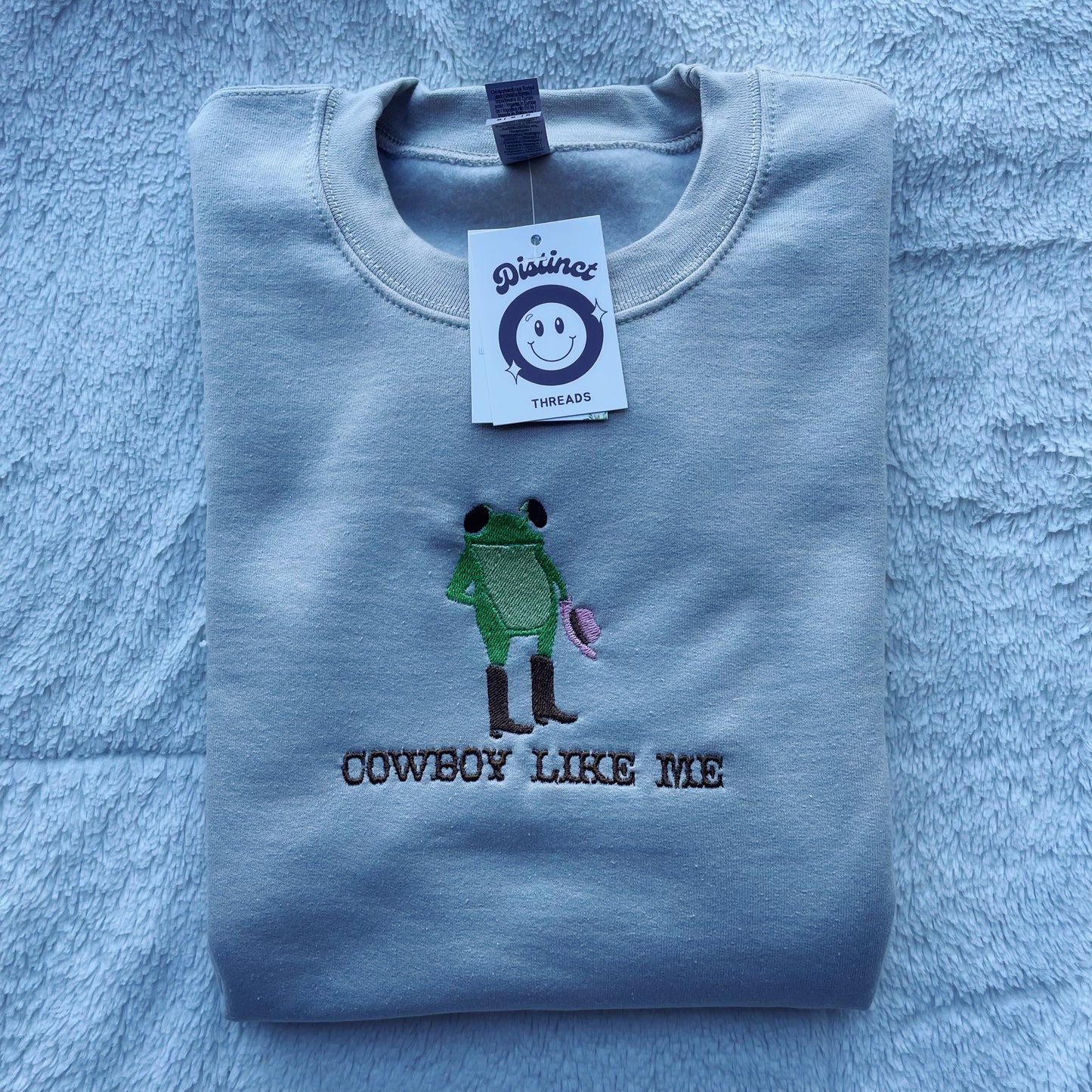 Cowboy Like Me Frog Taylor Inspired Embroidered Crewneck Sweatshirt