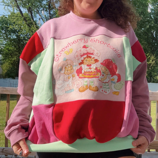 Strawberry Shortcake Patchwork Crew - Size S-XL