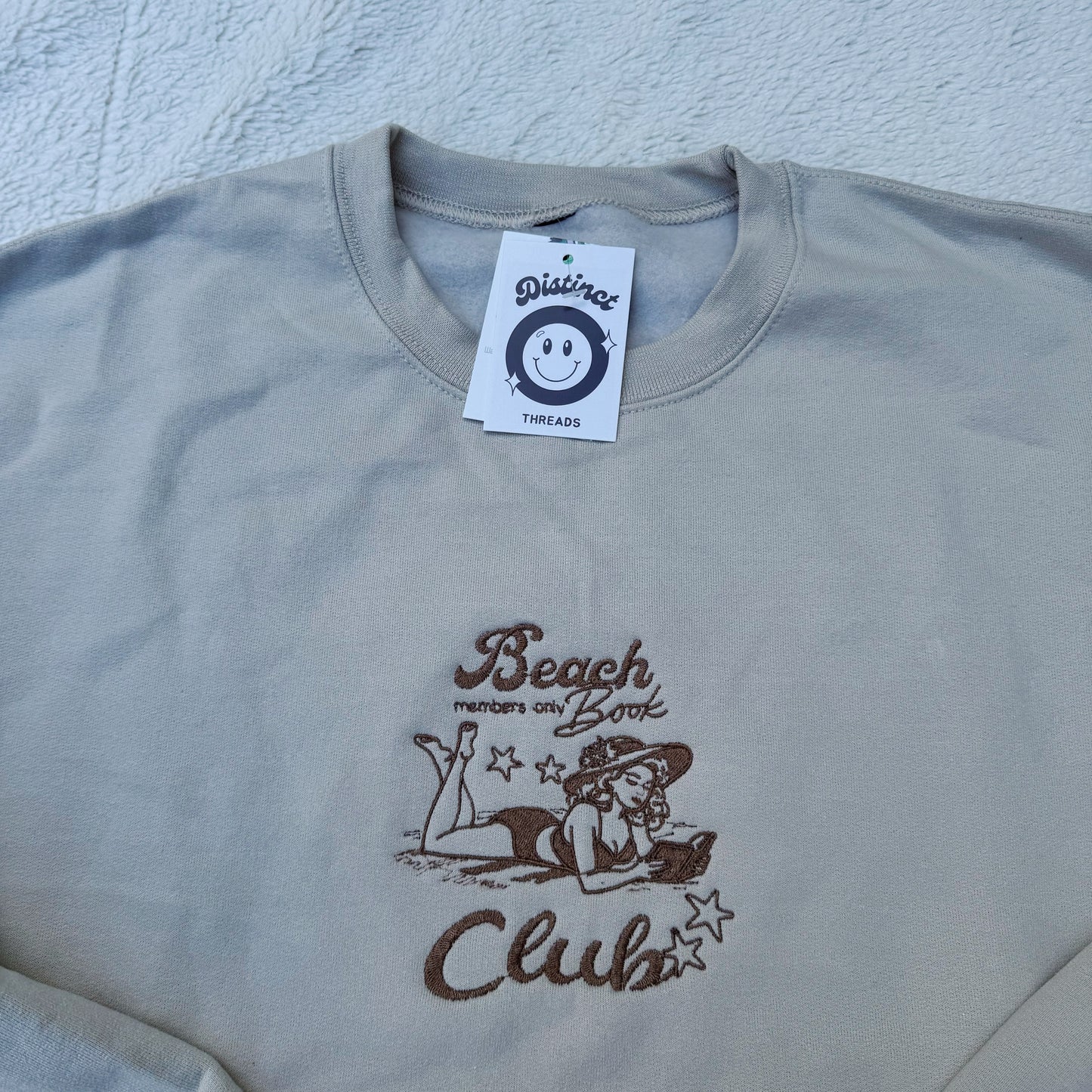 Beach Book Club Ready To Ship Embroidered Crew - Size Medium