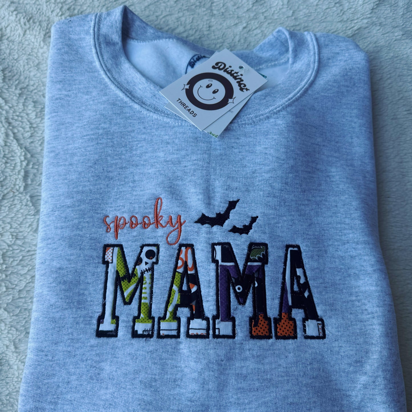 Spooky Mama Surprise Embroidered Crewneck Sweatshirt