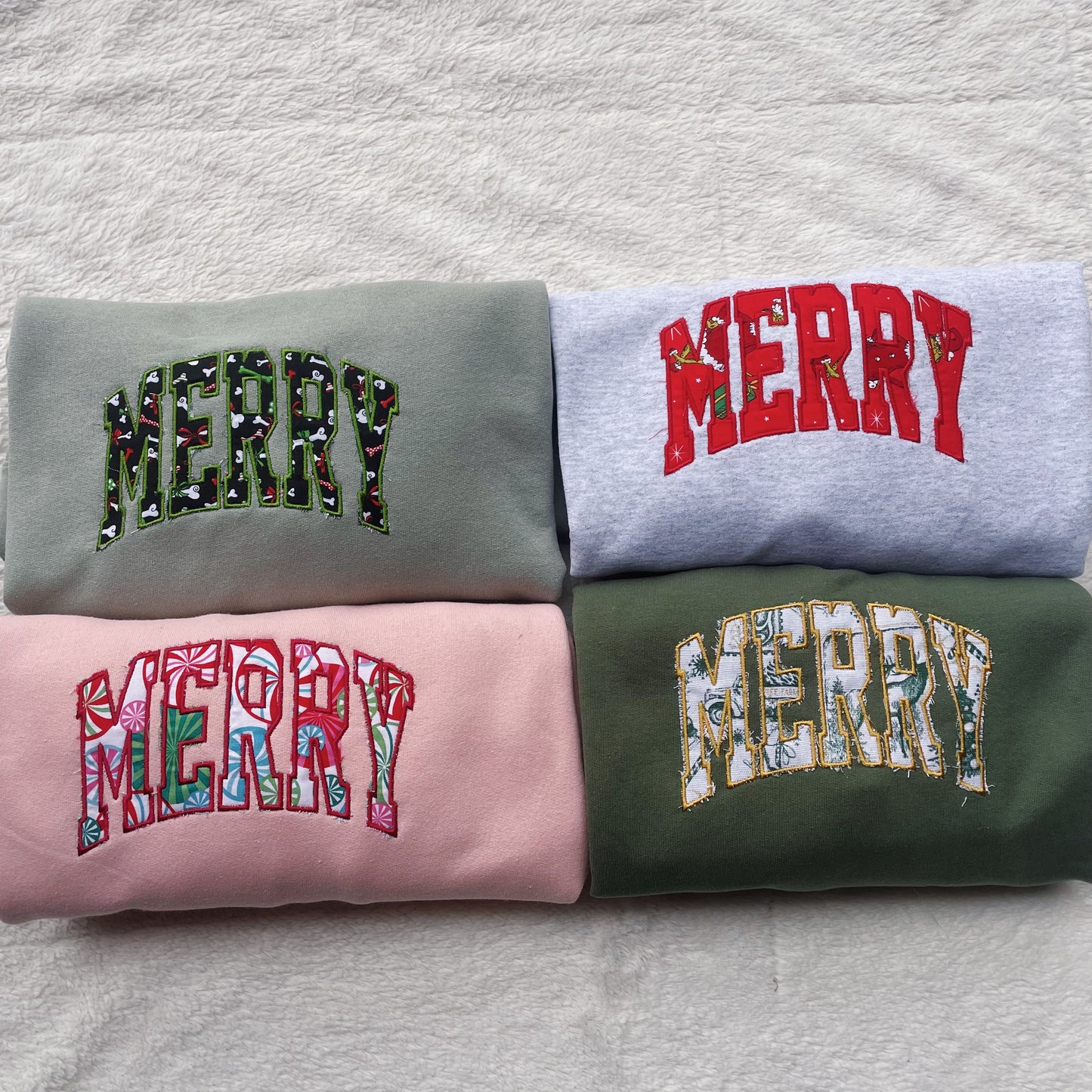 Merry Holiday Surprise Embroidered Crewneck Sweatshirt