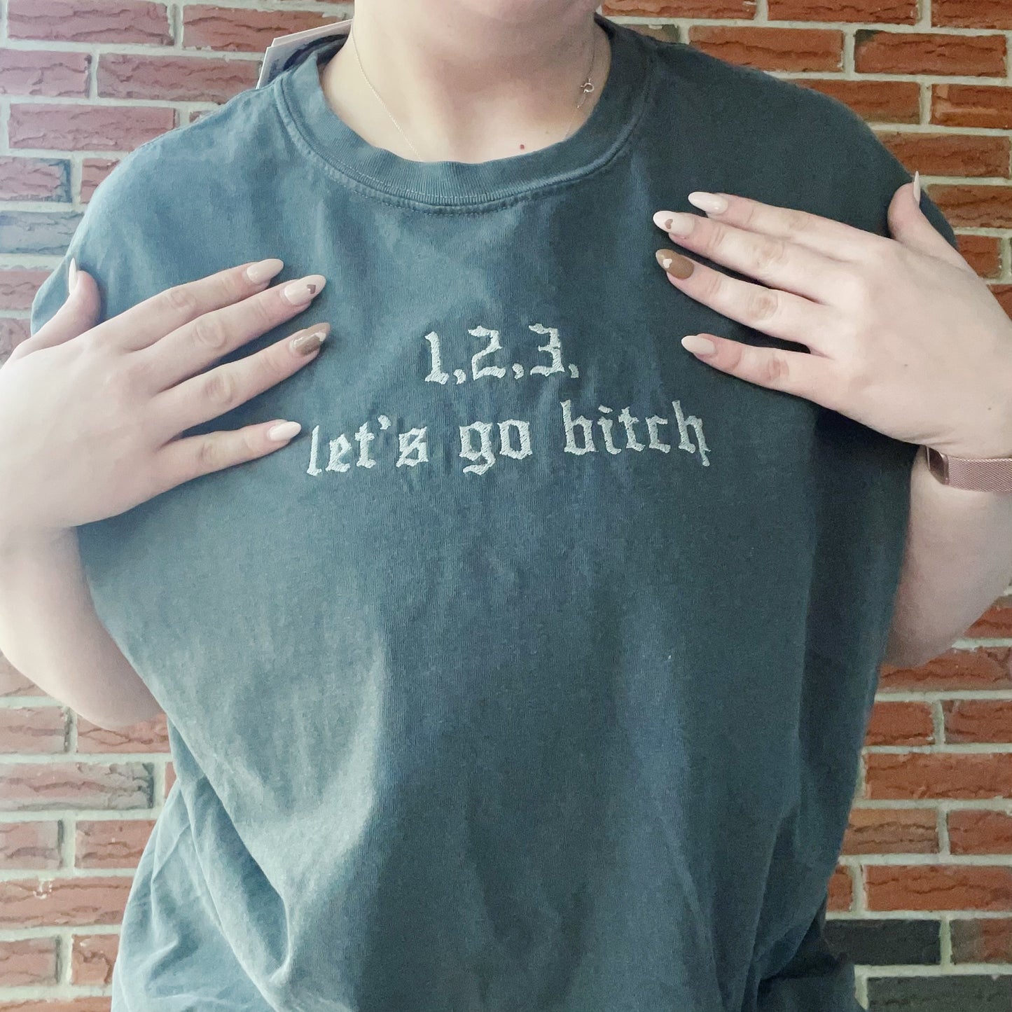 123 Let's Go B*tch Taylor Inspired Embroidered T-Shirt