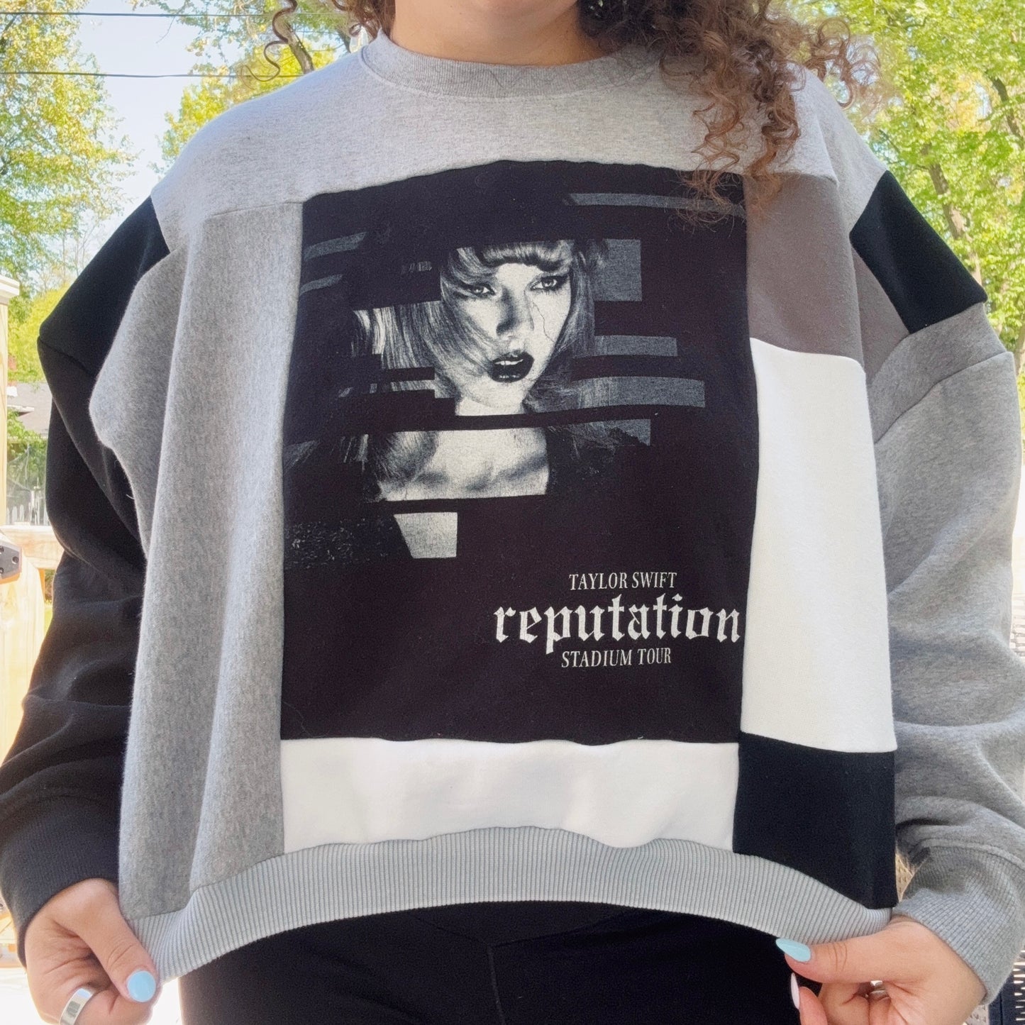 Rep Patchwork Cropped Crew - Size XS-L