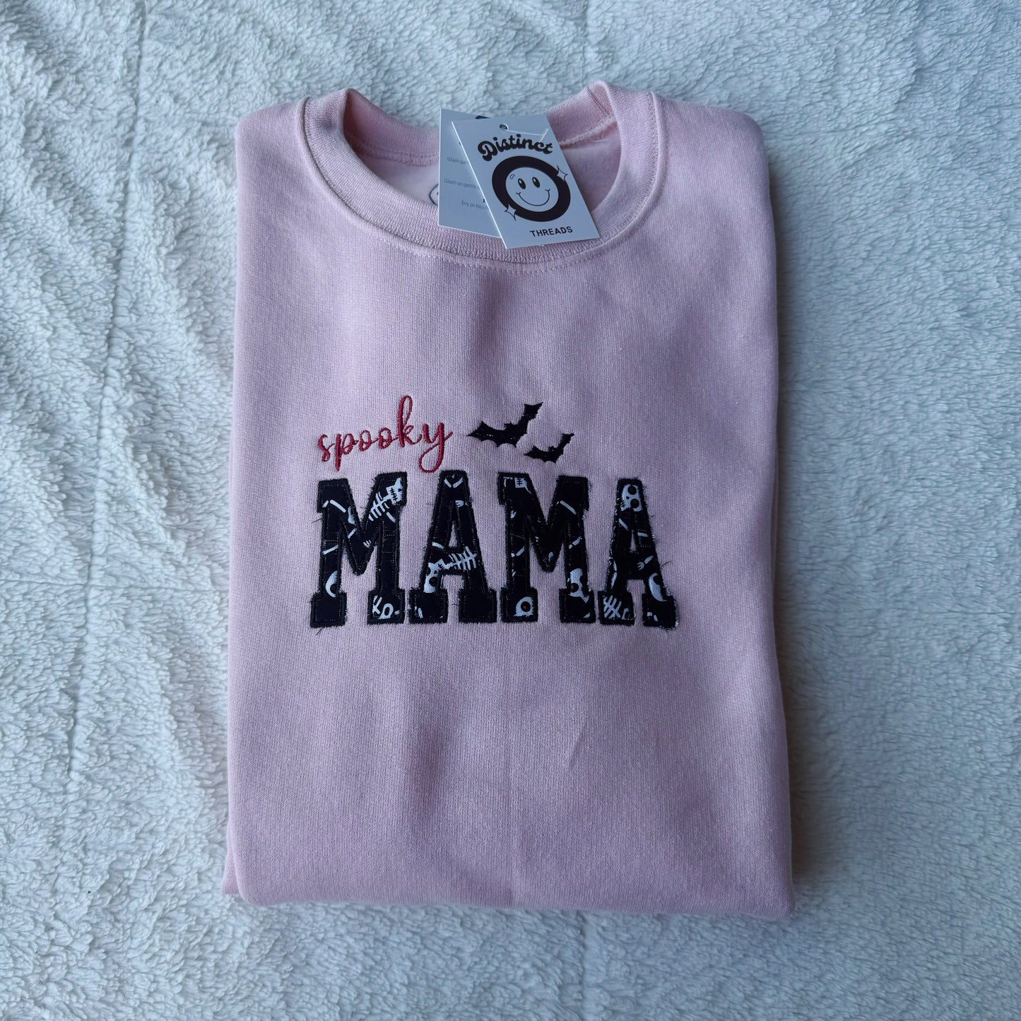 Spooky Mama Surprise Embroidered Crewneck Sweatshirt