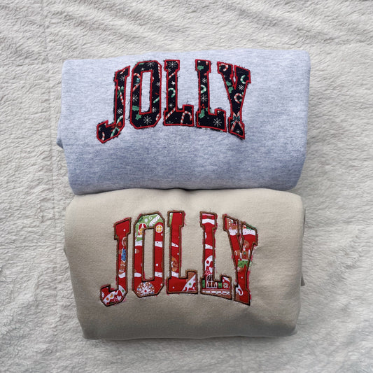 Jolly Holiday Surprise Embroidered Crewneck Sweatshirt