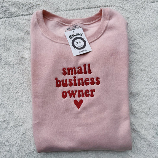 Small Business Owner Embroidered Crewneck Sweatshirt