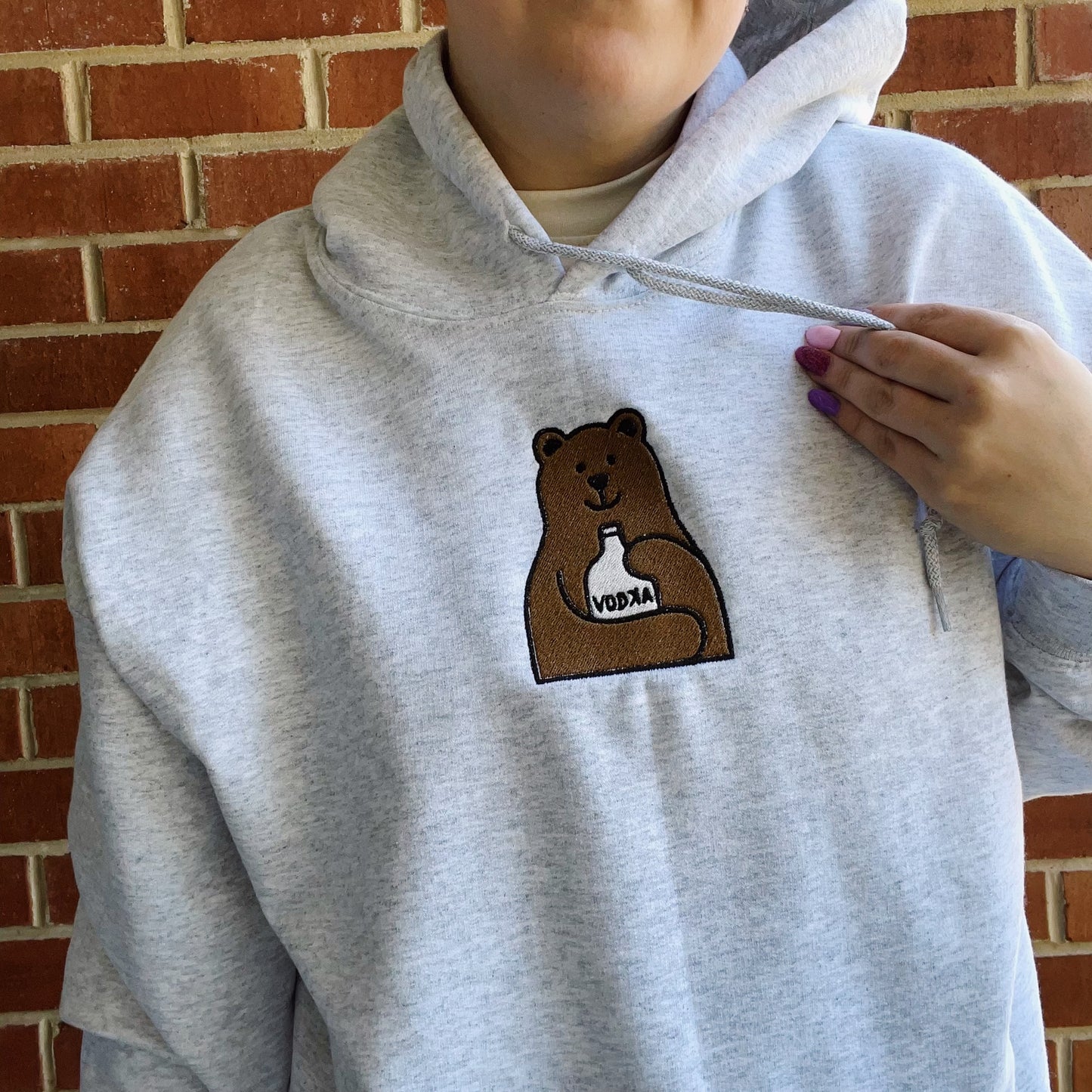 Vodka Bear Embroidered Hoodie