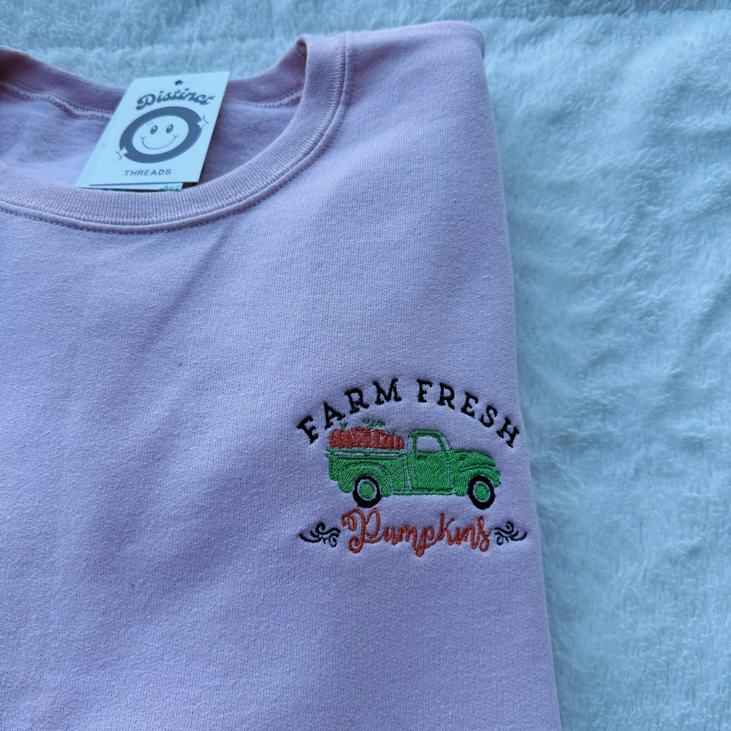 Farm Fresh Pumpkins Embroidered Crewneck Sweatshirt