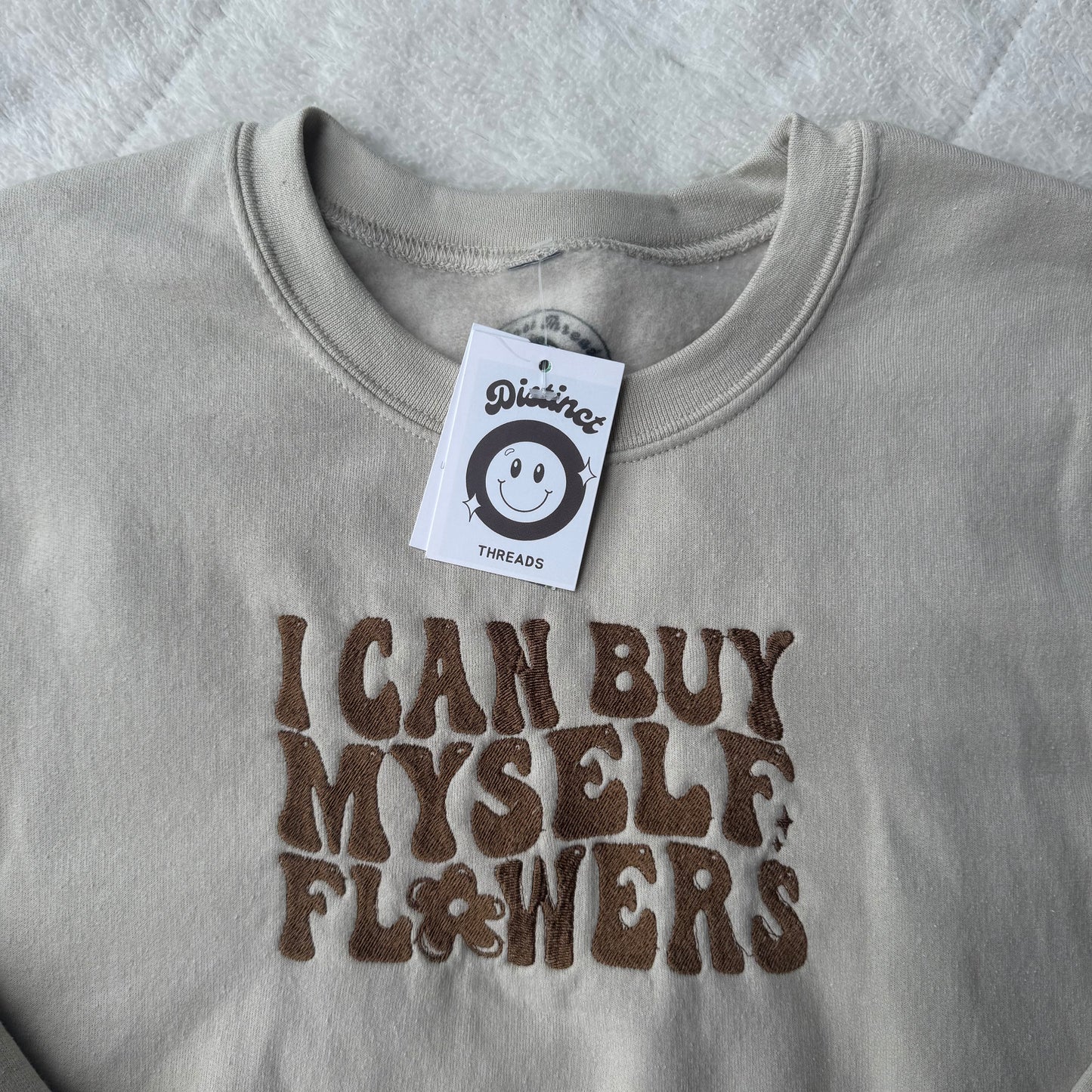I Can Buy Myself Flowers Miley Inspired Ready To Ship Embroidered Crew - Size XL