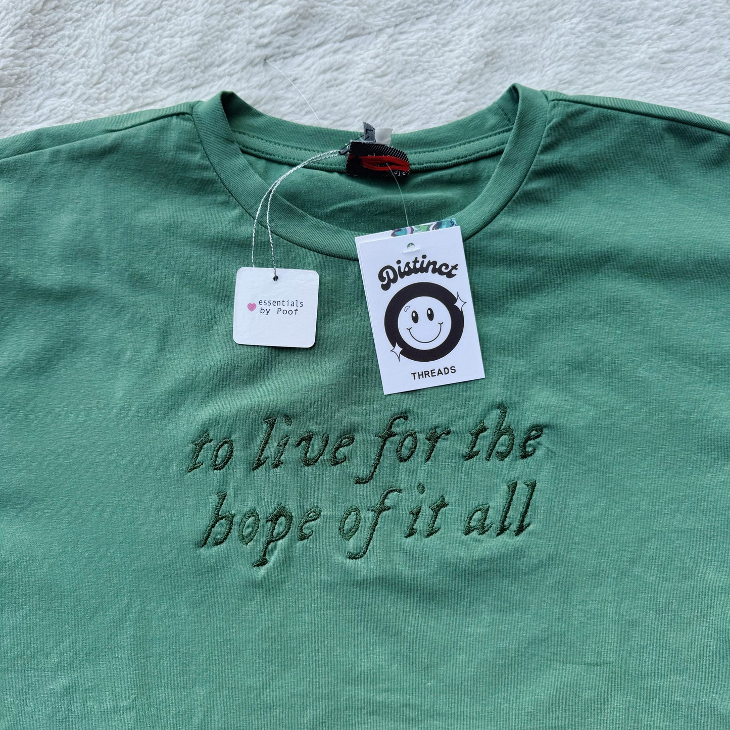 To Live For The Hope Of It All Ready To Ship Cropped Embroidered Tee - Size Large