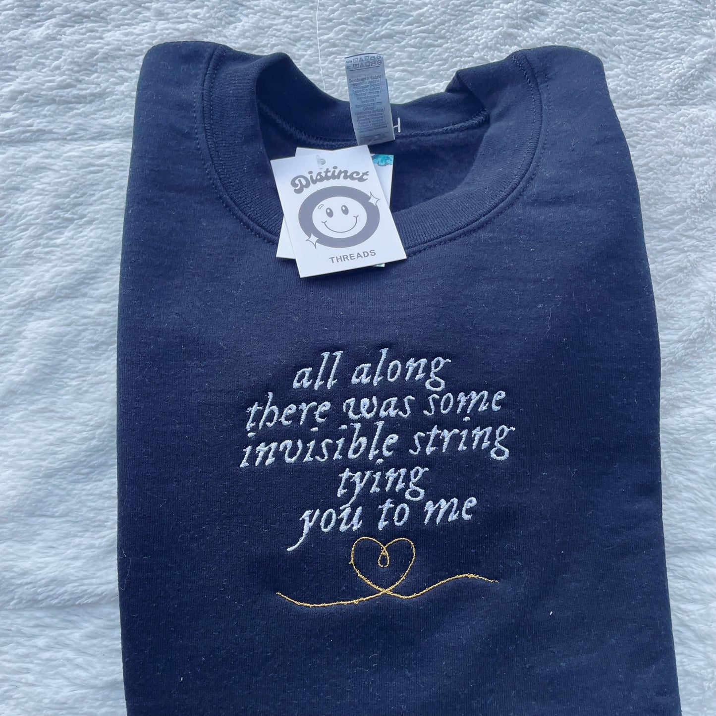 Invisible String Taylor Inspired Embroidered Crewneck Sweatshirt