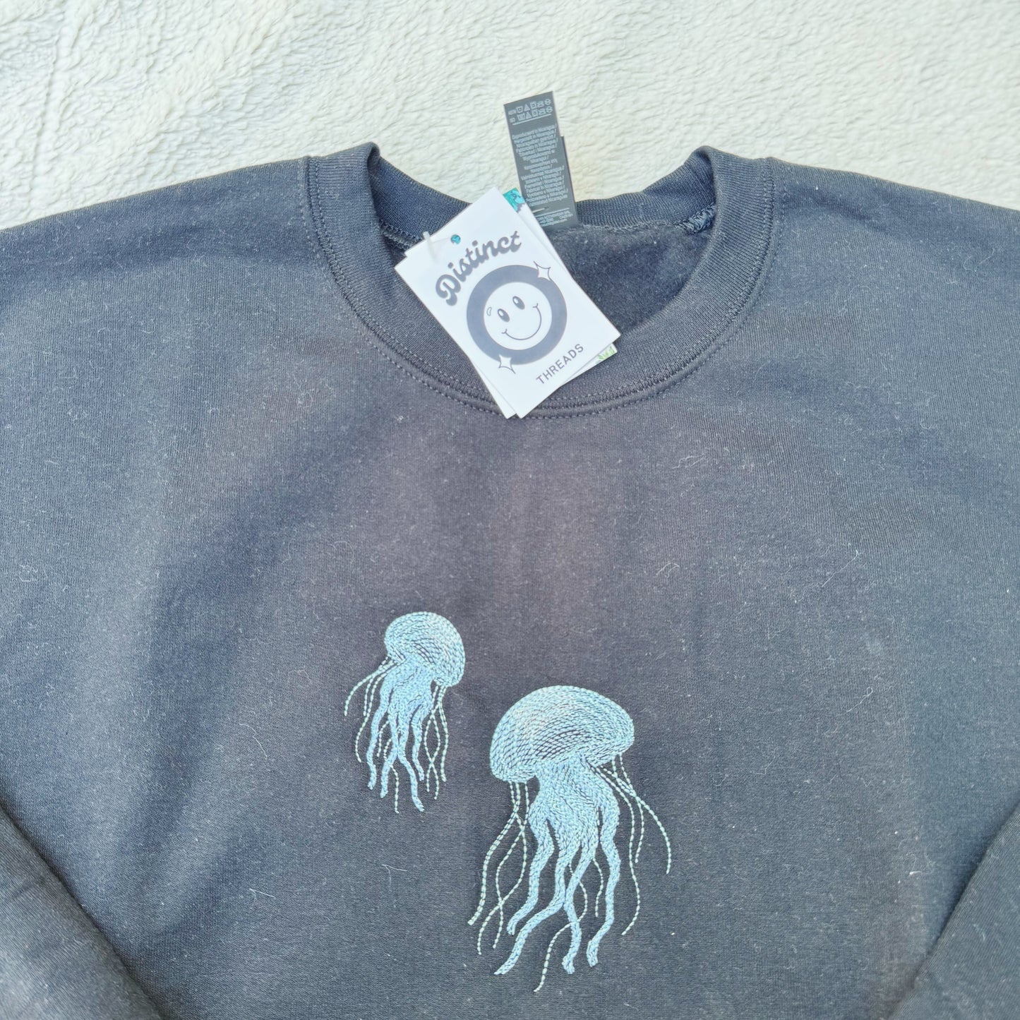 Blue Jellies Ready To Ship Embroidered Crew - Size Medium