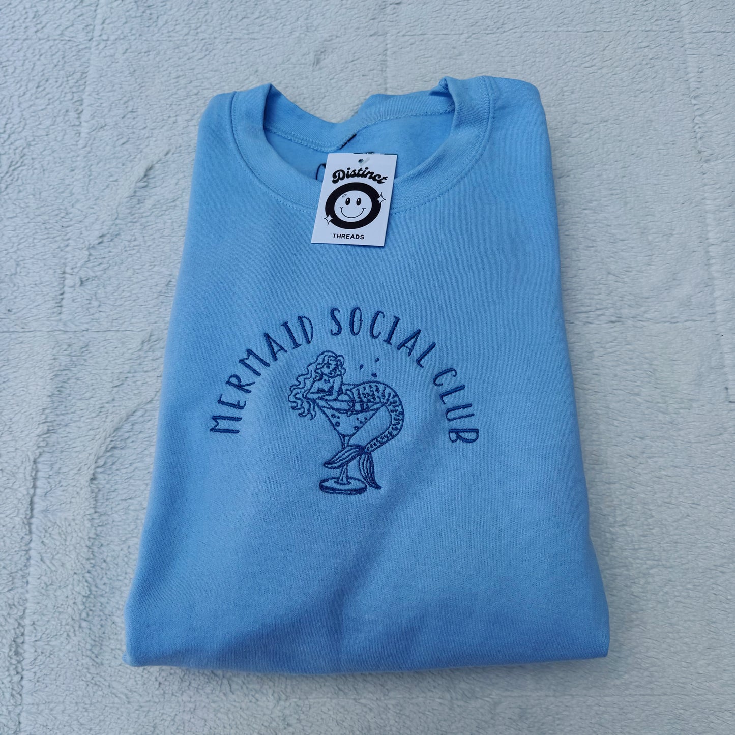 Mermaid Social Club Embroidered Crewneck Sweatshirt