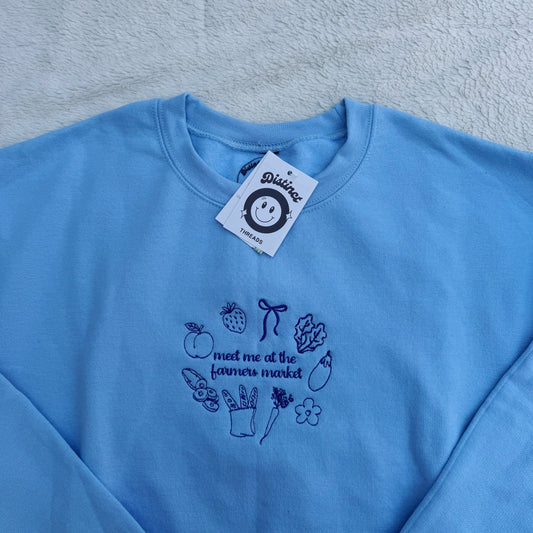 Meet Me At The Farmers Market Ready To Ship Embroidered Crew - Size Medium