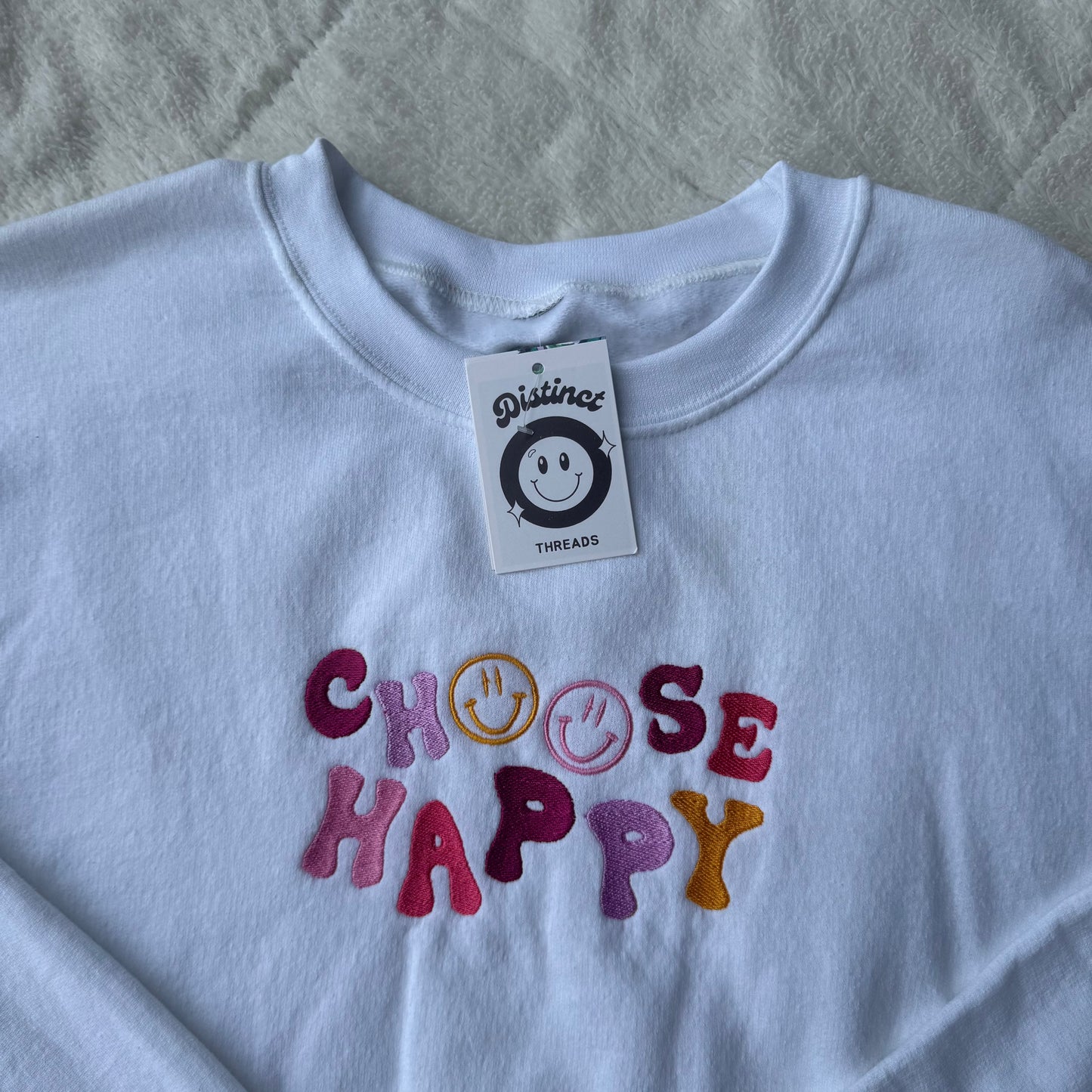 Choose Happy Ready To Ship Embroidered Crew - Size Large