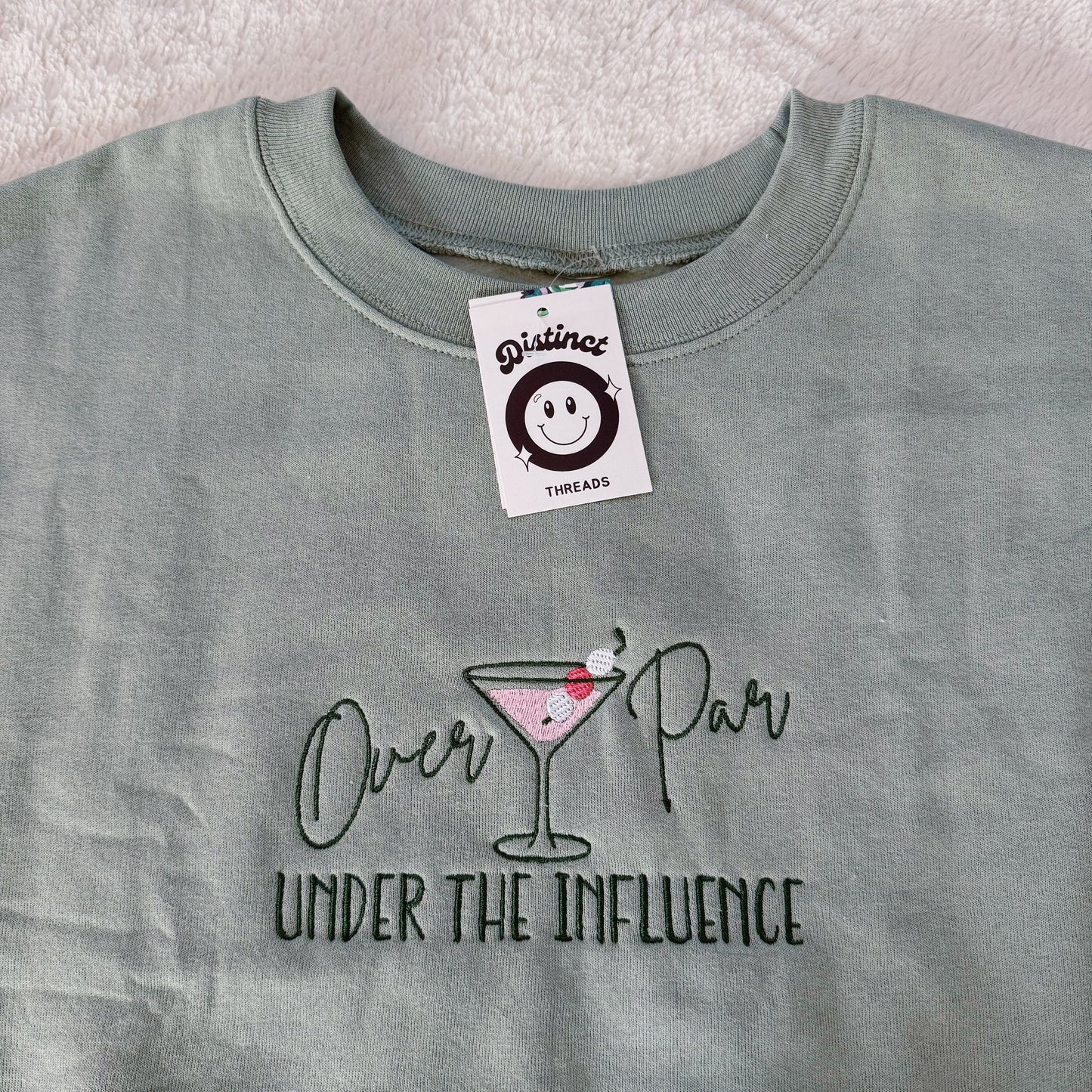 Over Par & Under The Influence Ready To Ship Embroidered Crew - Size XXL