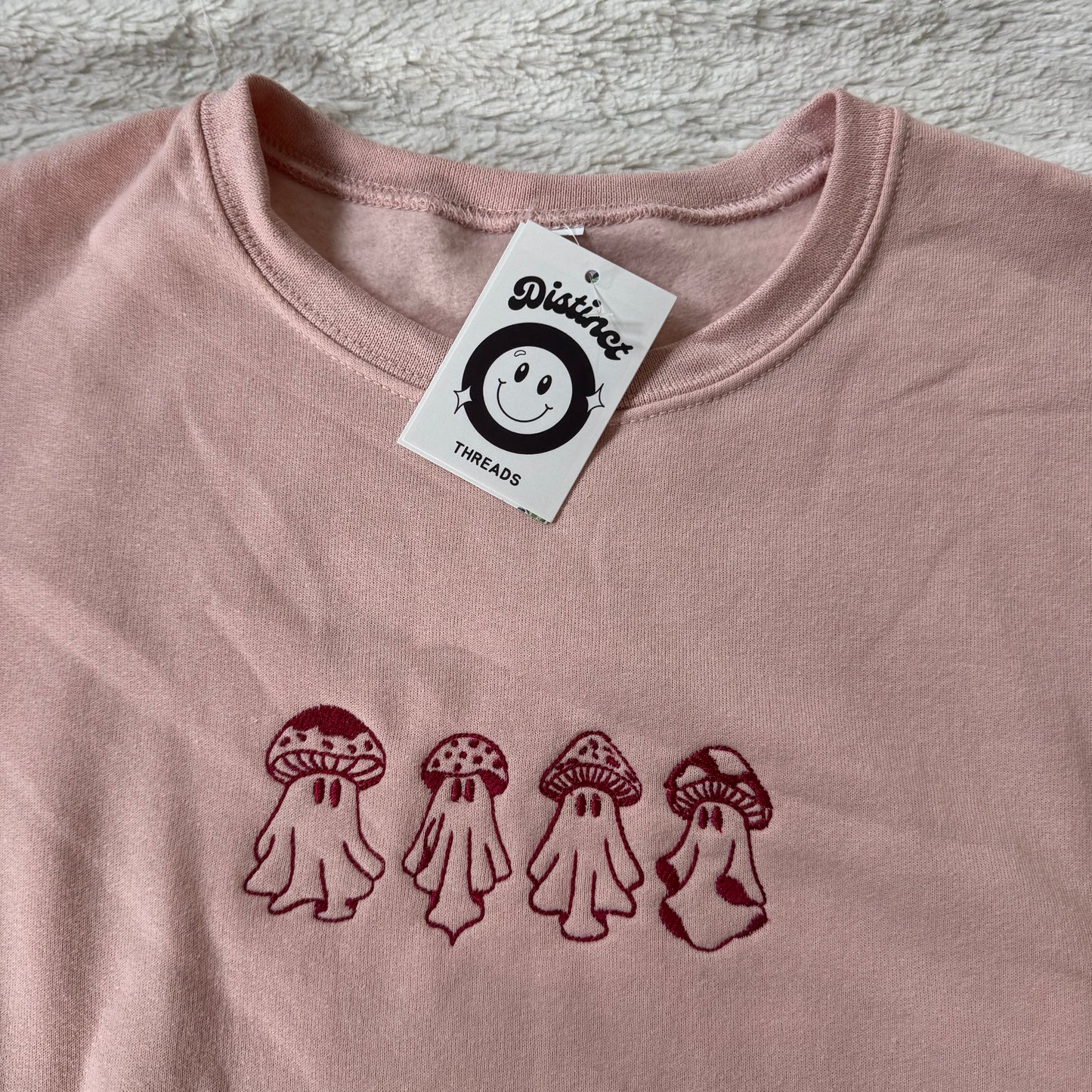 Mushroom Ghosts Ready To Ship Embroidered Crew - Size Large