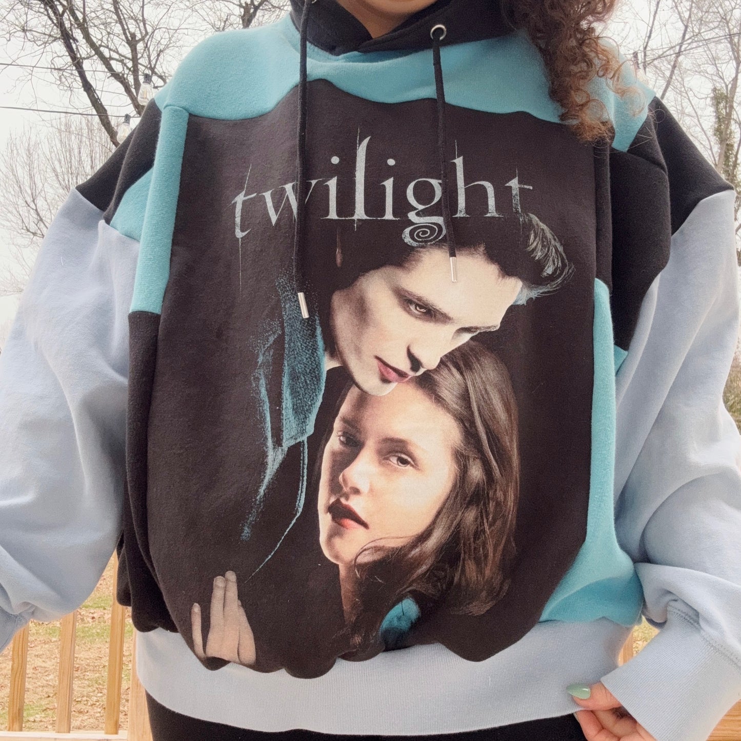 Twlight Patchwork Hoodie - Size XS-2XL