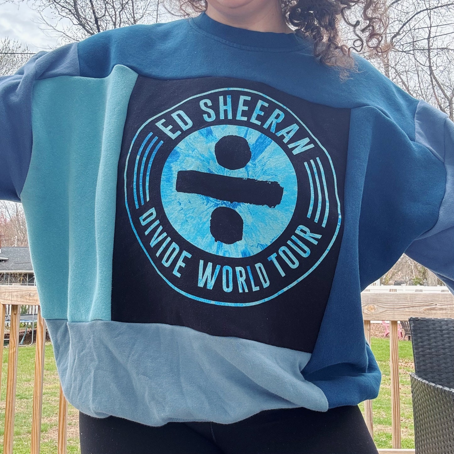 Ed Divide Patchwork Crewneck - Size XS-2XL