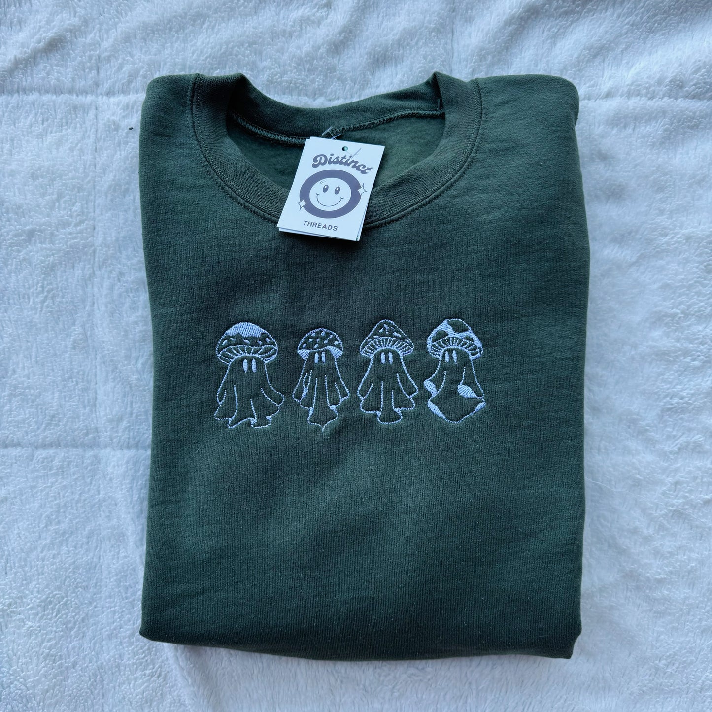 Mushroom Ghosts Embroidered Crewneck Sweatshirt