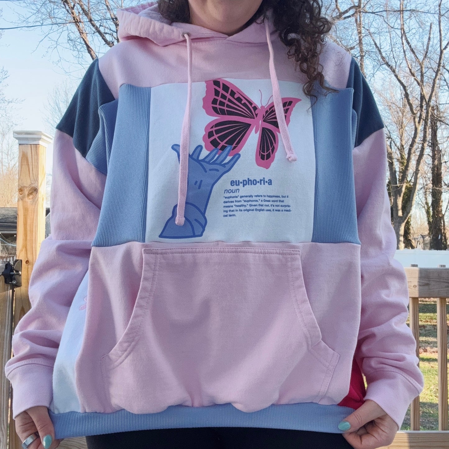 Euphoria Butterfly Patchwork Hoodie - Size XS-XL