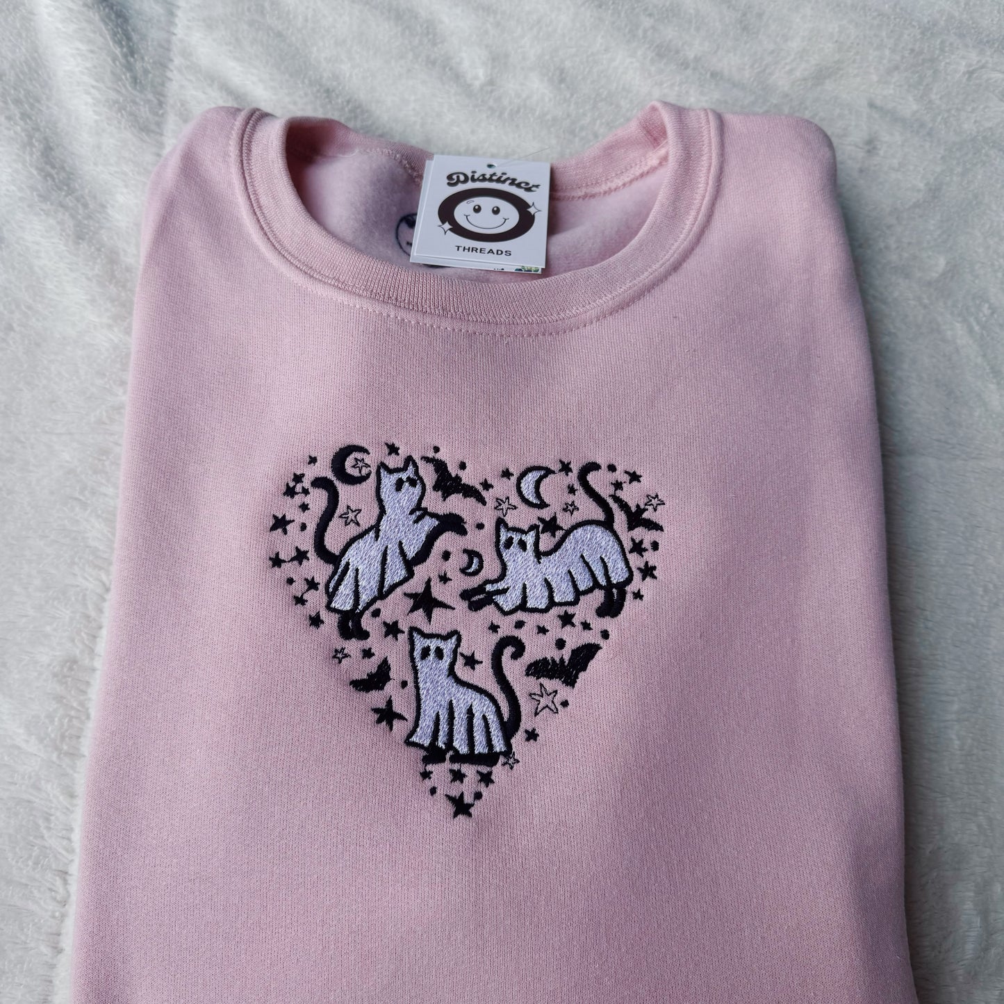 Ghost Cat Heart Crewneck Sweatshirt