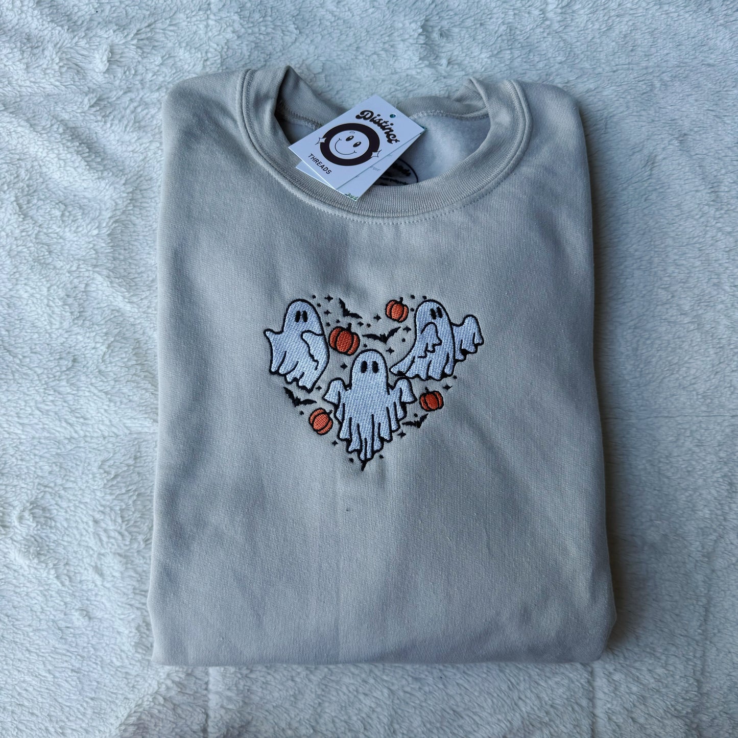 Ghosts Heart Embroidered Crewneck Sweatshirt