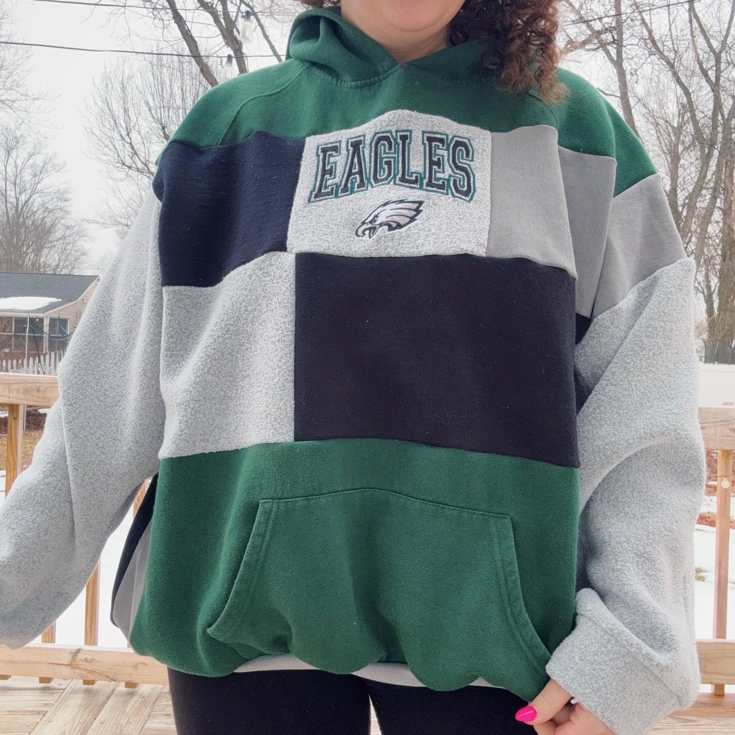 Eagles Patchwork Hoodie - Size S-XL