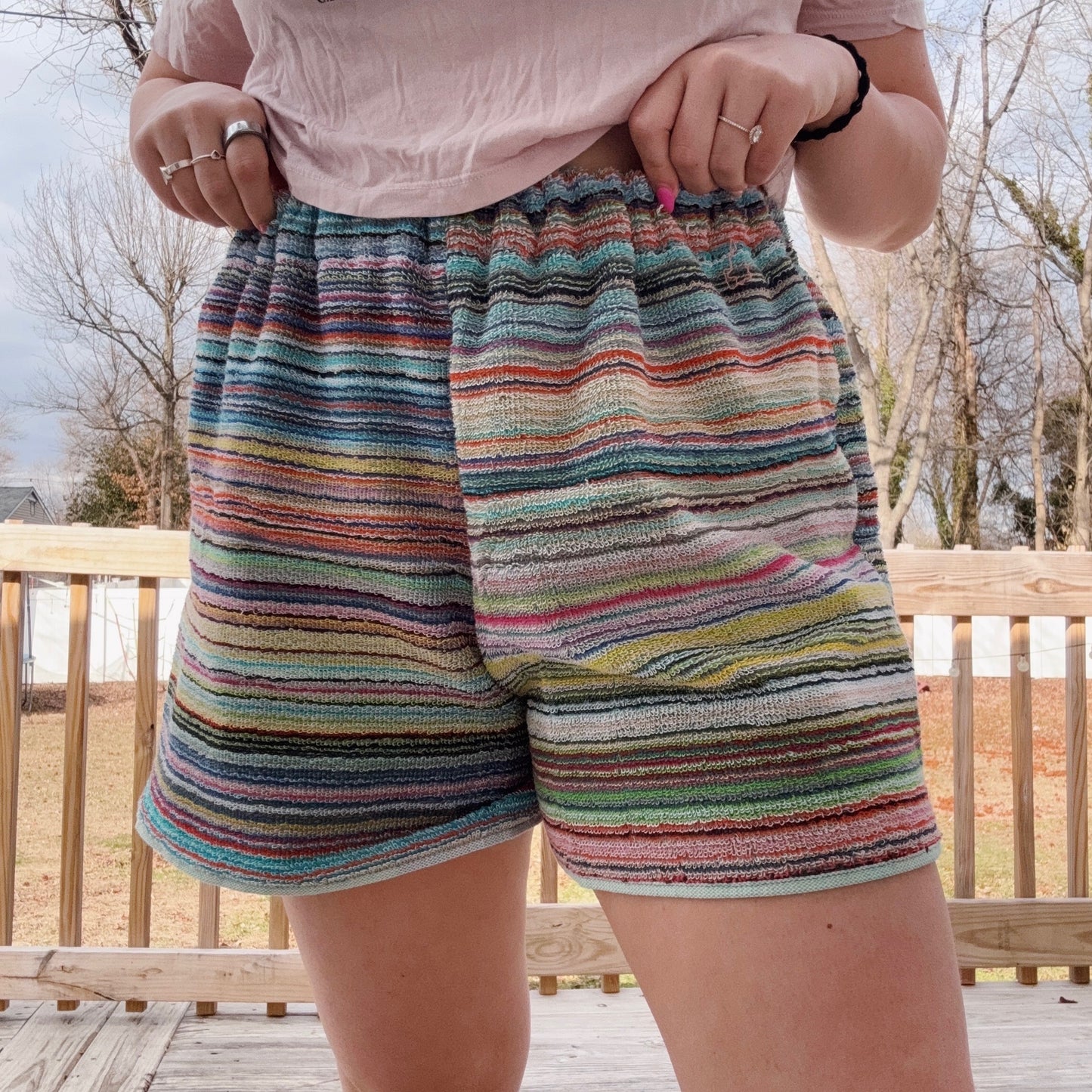 High-Rise Towel Shorts - Size S-L