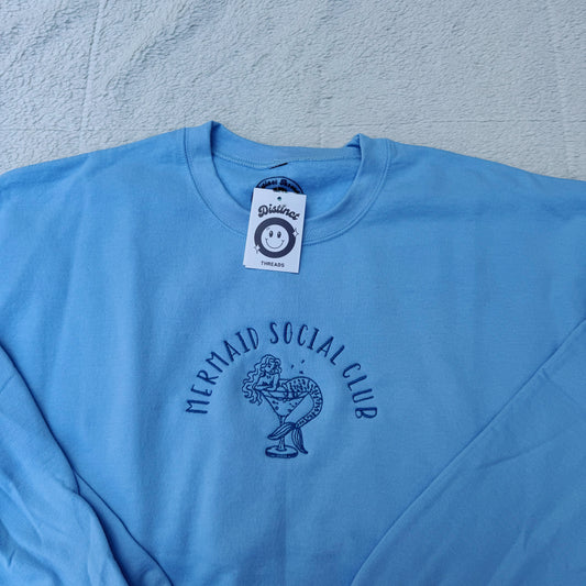 Mermaid Social Club Ready To Ship Embroidered Crew - Size XL
