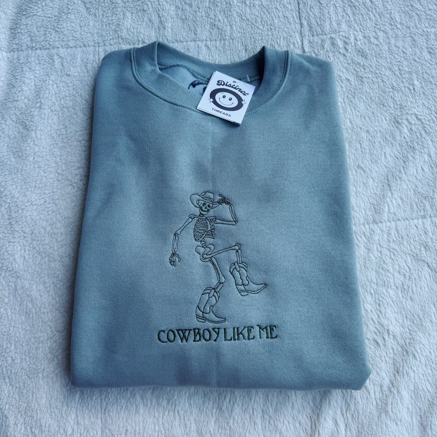 Cowboy Like Me Skeleton Taylor Inspired Embroidered Crewneck Sweatshirt