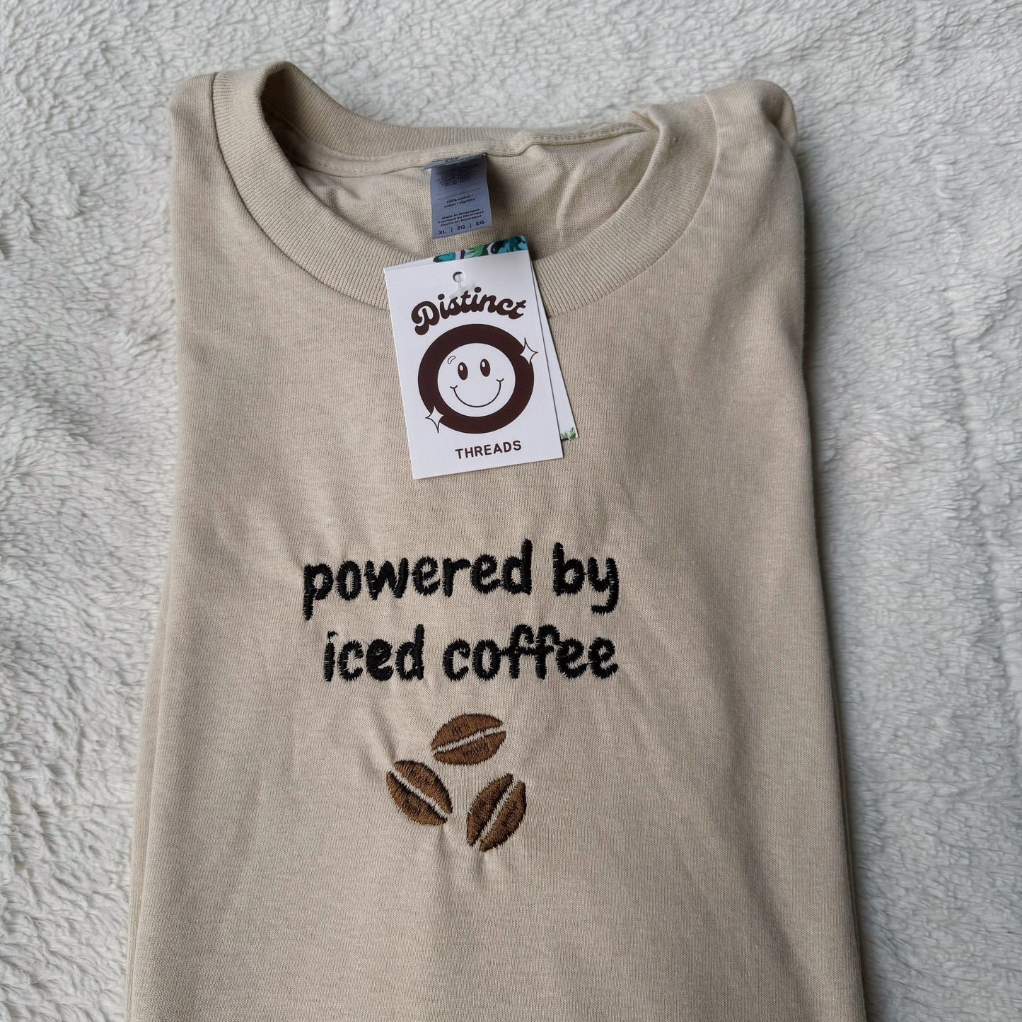 Powered by Iced Coffee Embroidered T-Shirt