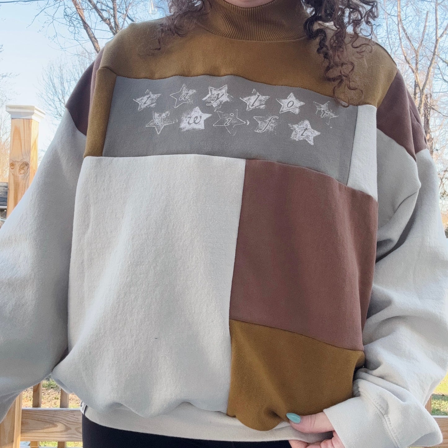 Taylor Patchwork Mockneck - Size XS-XL