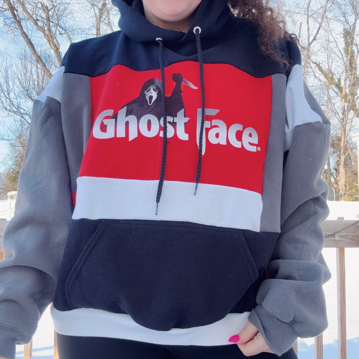Scream Patchwork Hoodie - Size XS-2XL