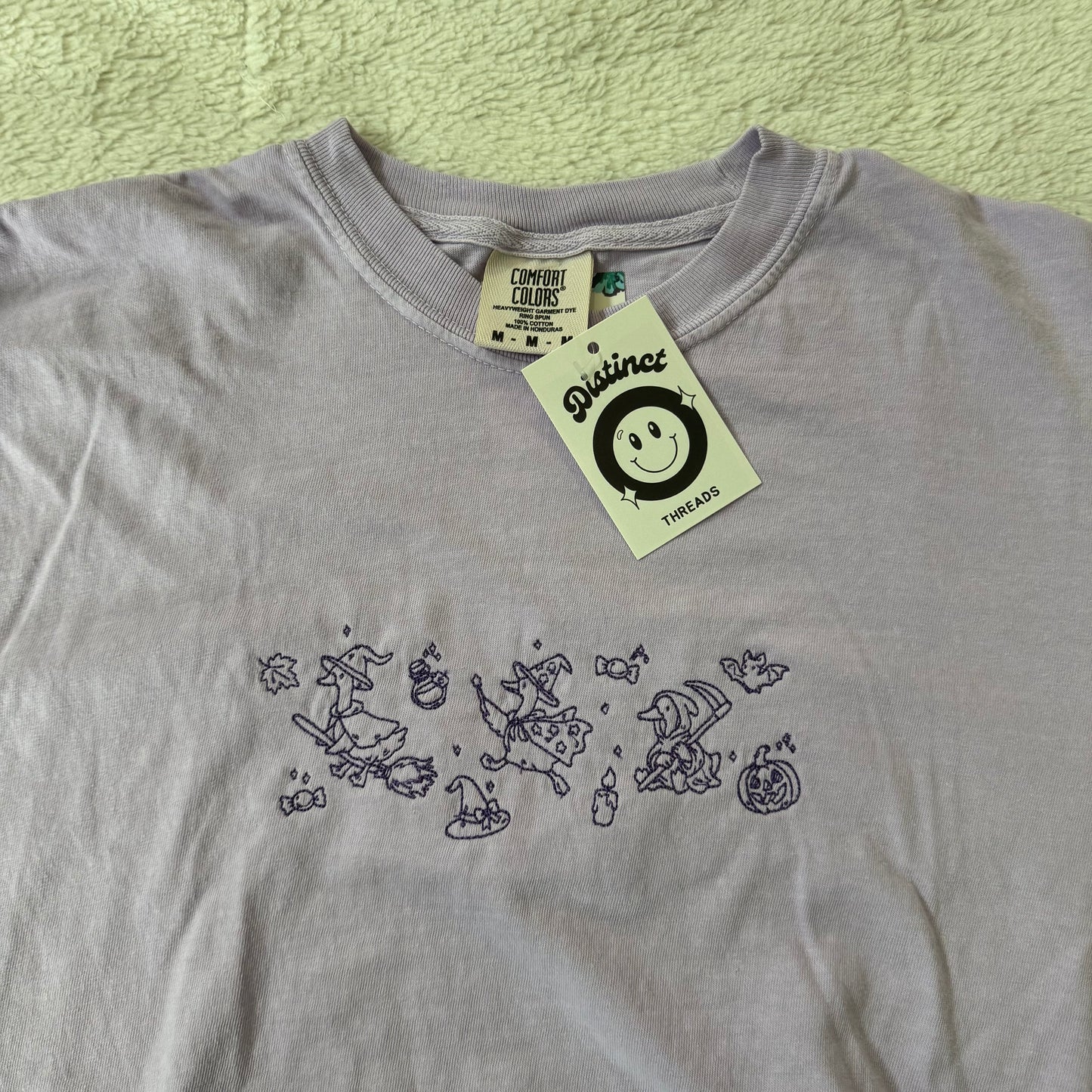 Halloween Geese Ready To Ship Embroidered Comfort Colors Tee - Size Medium