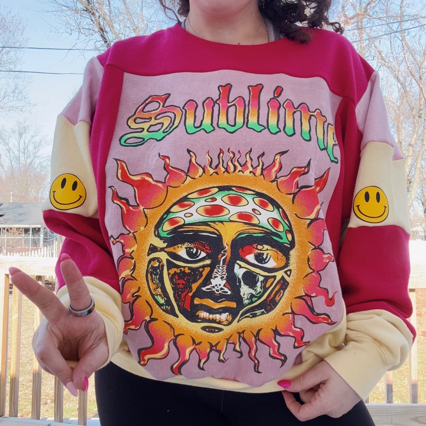 SubSmile Patchwork Crewneck - Size XS-2XL