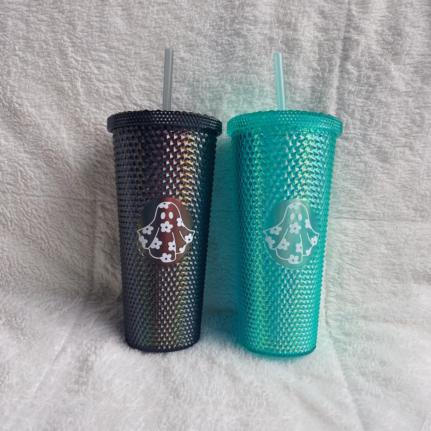 24 oz Floral Ghost Studded Tumbler