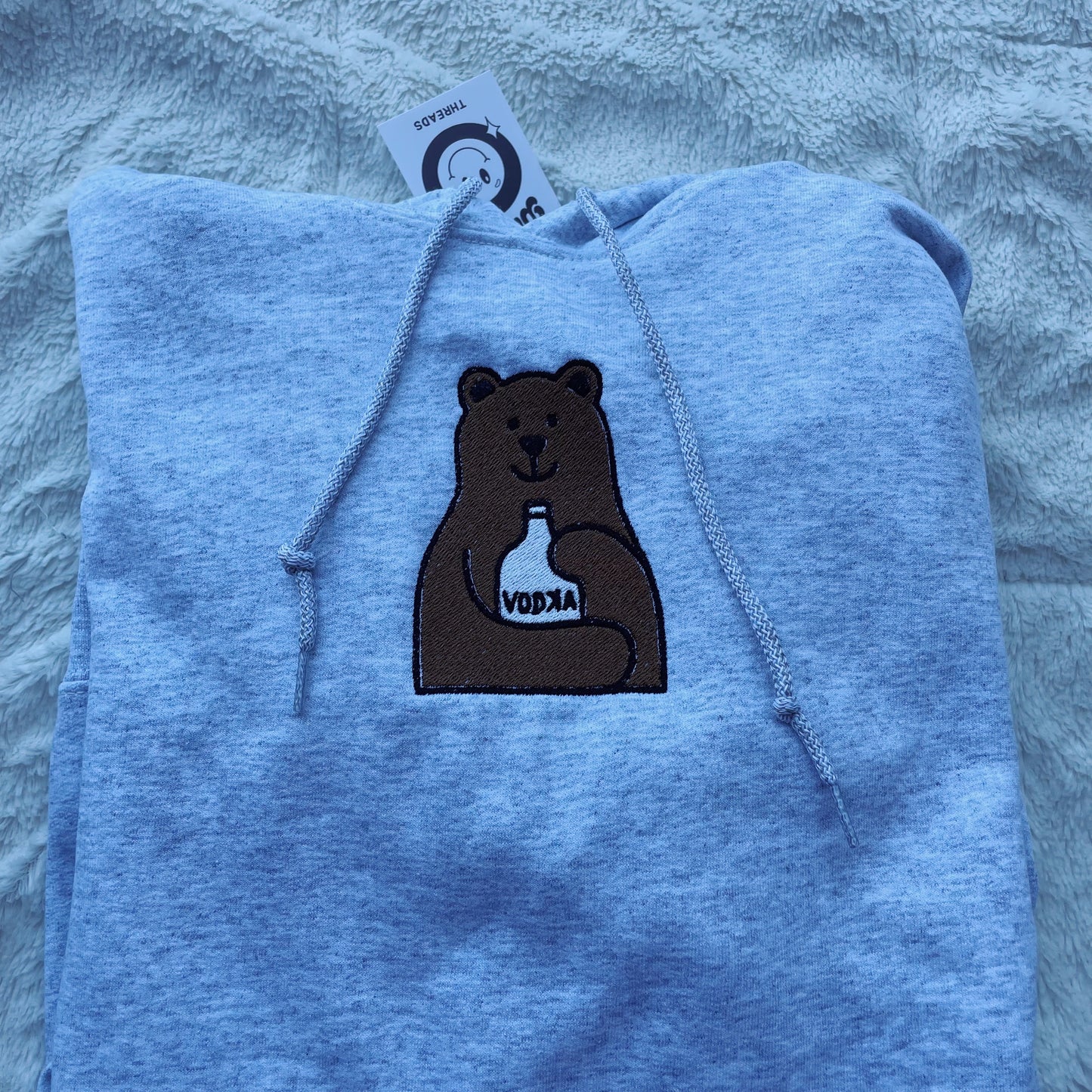 Vodka Bear Embroidered Hoodie