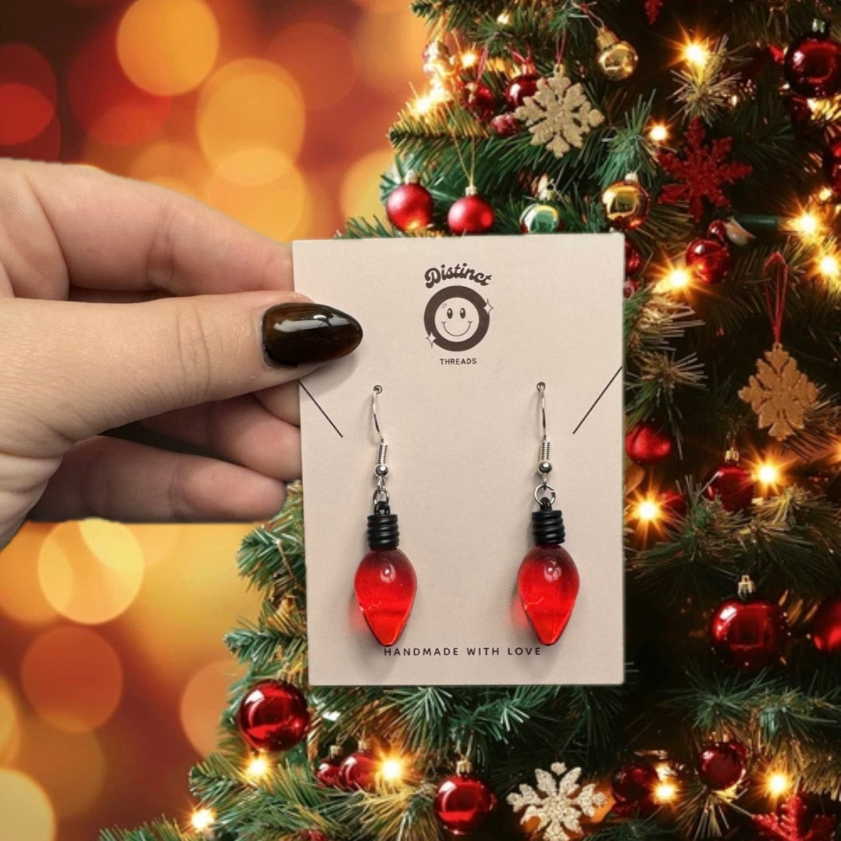 Christmas Lights Dangly Earrings