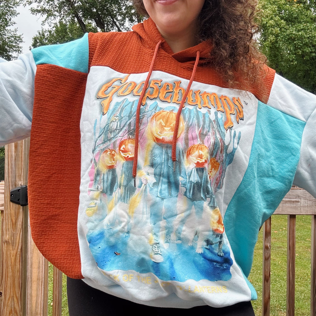 Jack-O-Lanterns Patchwork Hoodie - Size M-3XL
