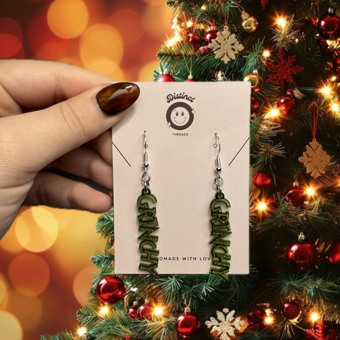 Grinchy Dangly Earrings