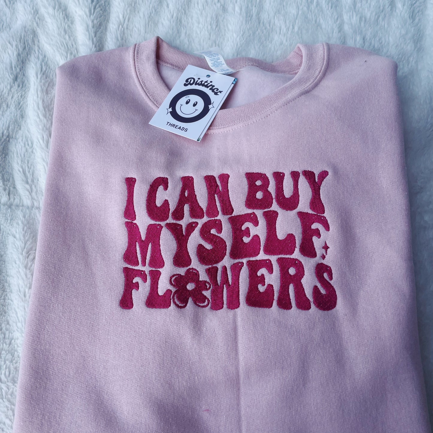 I Can Buy Myself Flowers Miley Inspired Embroidered Crewneck Sweatshirt