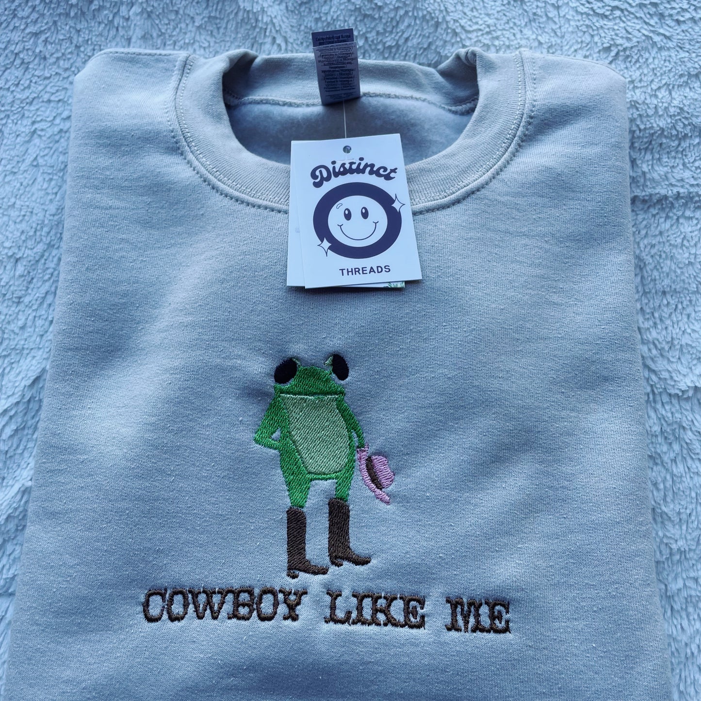 Cowboy Like Me Frog Taylor Inspired Embroidered Crewneck Sweatshirt