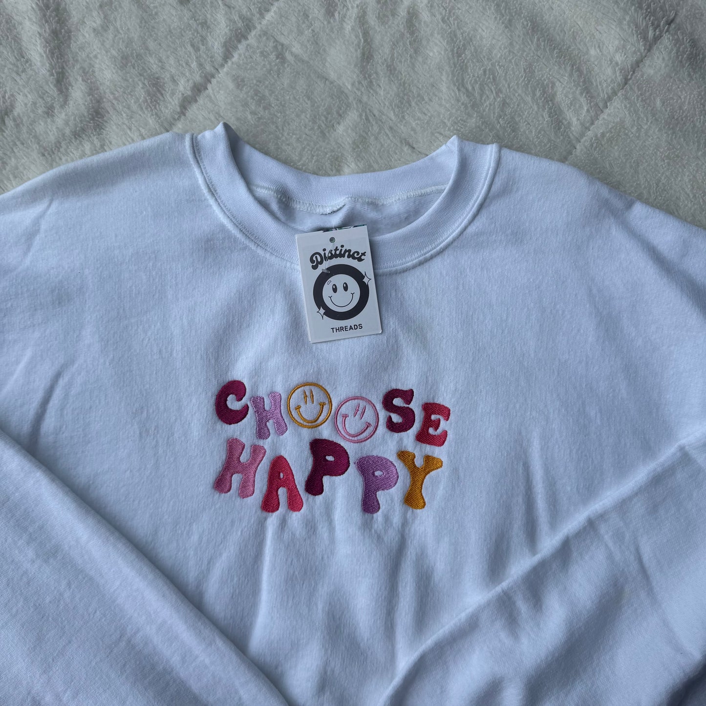 Choose Happy Ready To Ship Embroidered Crew - Size Large
