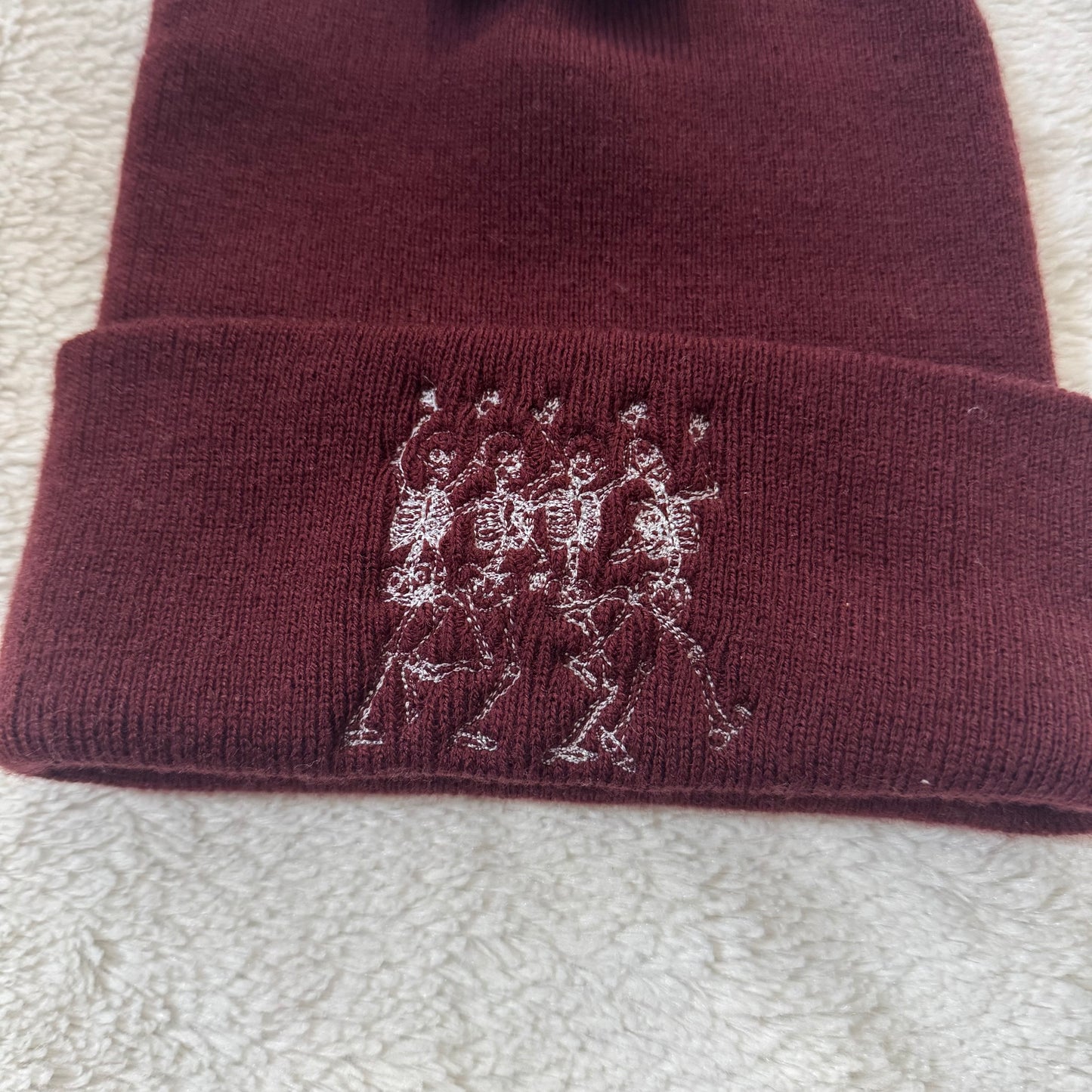 Dancing Skeletons Ready To Ship Embroidered Beanie