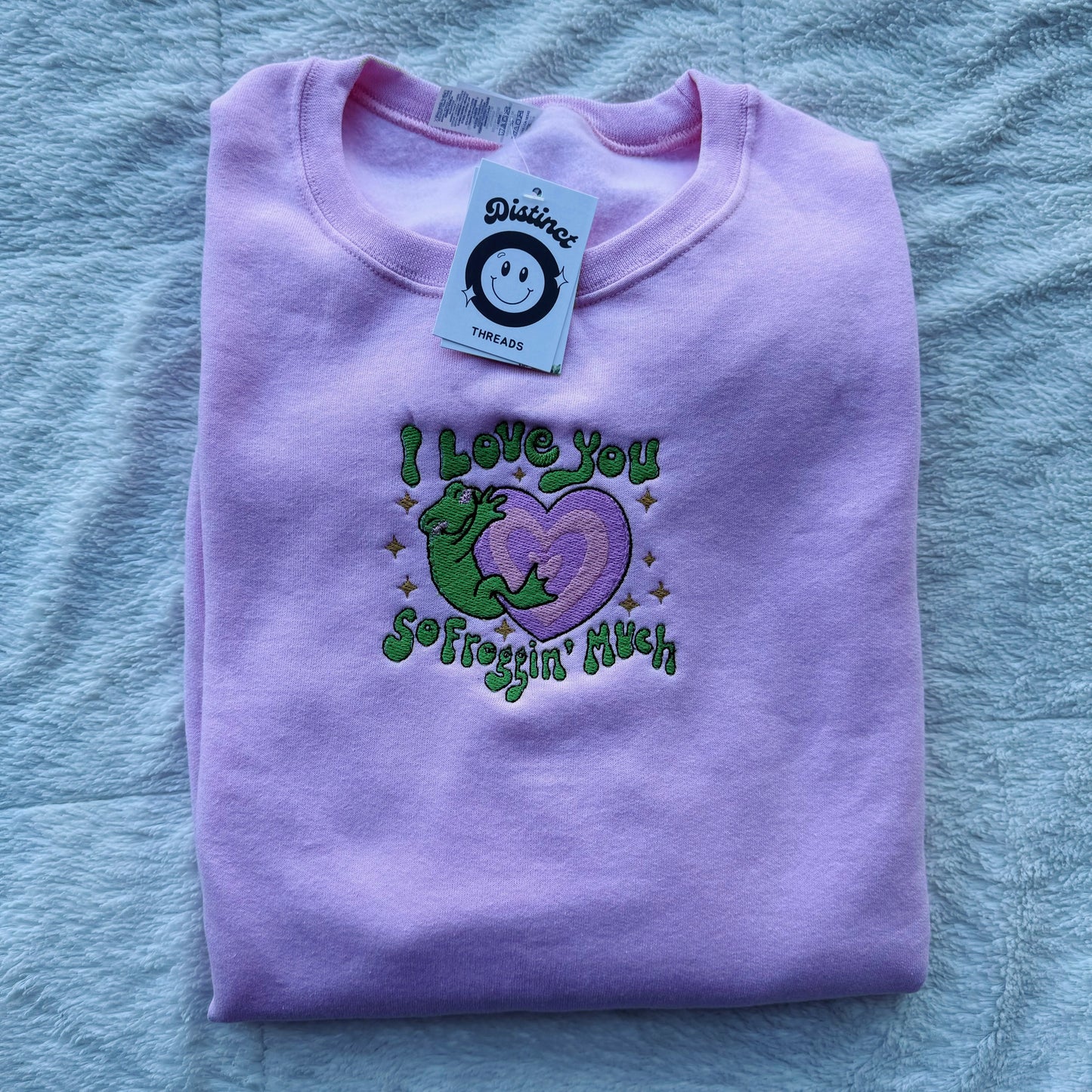 I Love You So Froggin Much Embroidered Crewneck Sweatshirt