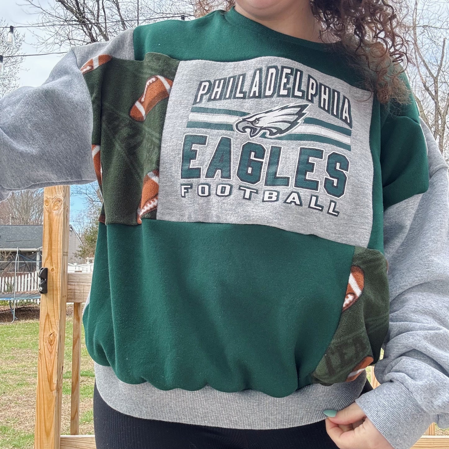 Birds Football Patchwork Hoodie - Size XS-XL