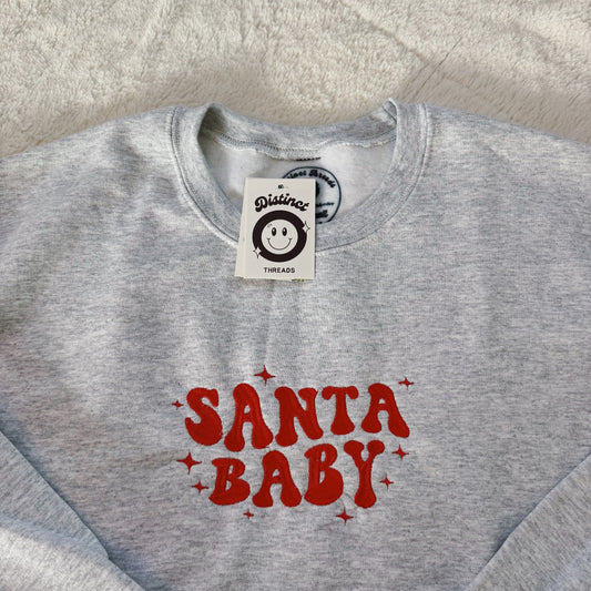 Santa Baby Ready To Ship Embroidered Crew - Size Small