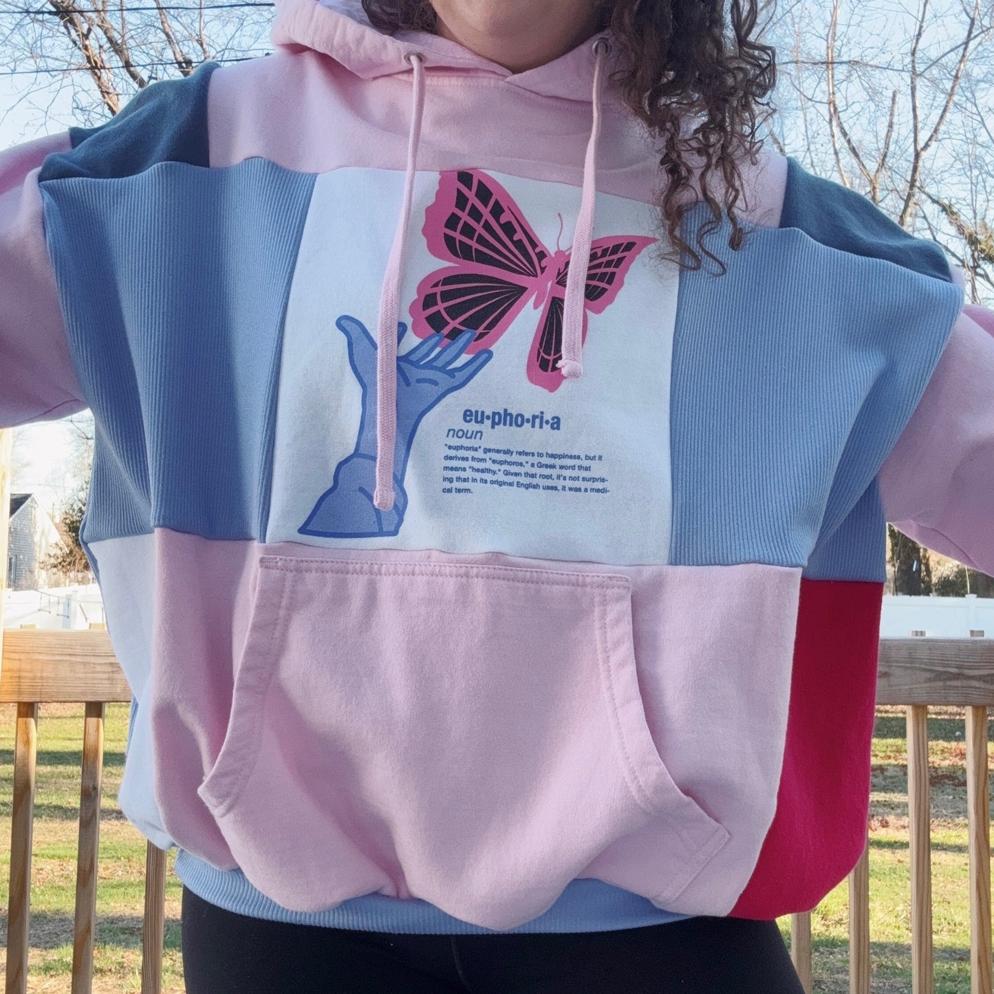 Euphoria Butterfly Patchwork Hoodie - Size XS-XL