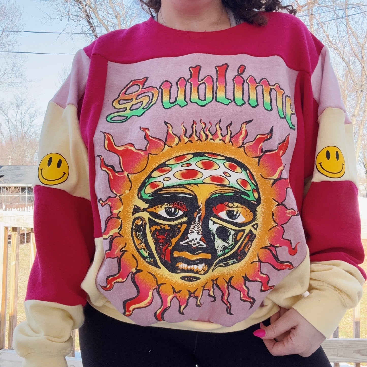 SubSmile Patchwork Crewneck - Size XS-2XL